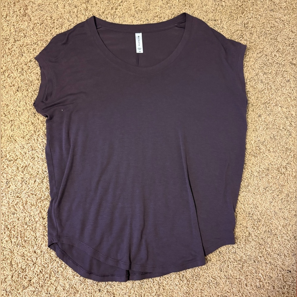 Athleta Purple Relaxed Short Sleeve Tee